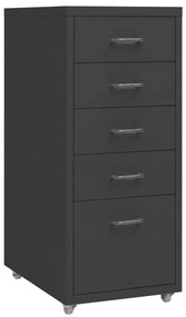 335915 vidaXL Мобилен офис шкаф, антрацит, 28x41x69 см, метал