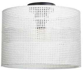 Кремаво осветително тяло за таван с текстилен абажур ø 30 cm Goza – Squid Lighting