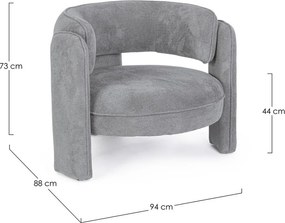 Сиво кресло Aisha – Bizzotto