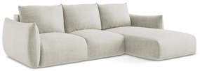 Бежов сгъваем ъглов диван (десен ъгъл) Leila – Makamii