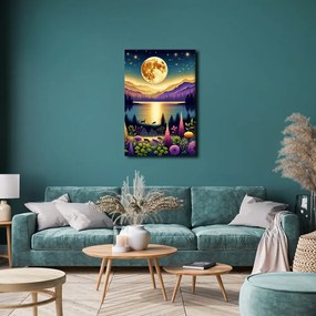 Картина на платно – Вълшебен нощен пейзаж с луна