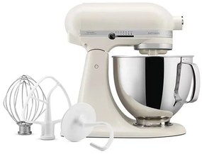 Планетарен миксер KitchenAid Artisan Monochrome White 5KSM156CXEPL, 300W, 4.7 л, Direct drive, 10 скорости, Накланяща се глава, Керамична купа, Порцеланово бял