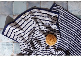 Бяла/синя хавлиена кърпа от тери със смес от бамбук 70x140 cm Nuance – JUNA