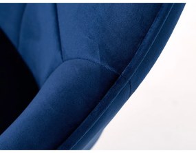 Тъмносини тапицирани трапезни столове в комплект с подлакътници 2 бр. Nolan Square – Unique Furniture