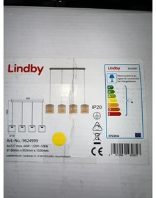 Lindby - Пендел ZALIA 4xE27/60W/230V