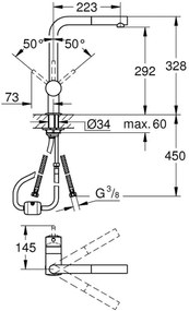 Кухненски кран Grohe Minta със спирала-Silver Mat