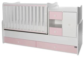 LORELLI Classic Трансформиращо се легло-люлка 190/72 см. MINI MAX БЯЛО/ORCHID PINK
