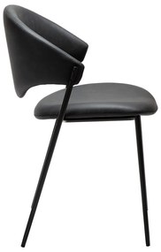 Черен трапезен стол от имитация на кожа Zone – DAN-FORM Denmark