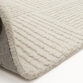 Ръчно изработен вълнен килим в цвят слонова кост 200x290 cm Zennith Grid – Asiatic Carpets