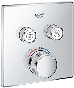 Термостатичен Смесител за вграждане 2 изходs Grohe ΙΙ-Glossy silver