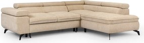 Бежов шенилов ъглов диван (десен ъгъл L форма) Marbeya – Ropez