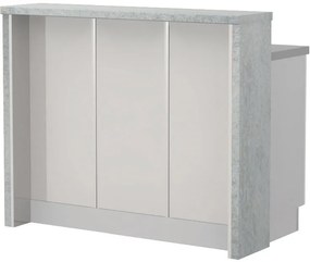 Островна кухненска пейка Modena-Length: 120 cm.-White glossy-Chromix Silver