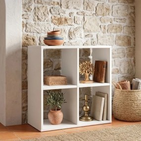 Куб меламинов рафт за книги в бял цвят 60x30x60см.