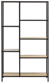 Библиотека от декор от дъб в черен и естествен цвят 80x146x35 cm Altino – Unique Furniture