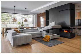 Тъмносив сгъваем/с място за съхранение ъглов диван (десен ъгъл/U форма) Louis – ELTAP