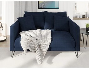 Тъмносин шенилов диван 140 cm Freya – Ropez