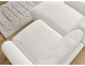 Бял ъглов диван от прежда с примки от букле (ляв ъгъл) Leonore – Bobochic Paris