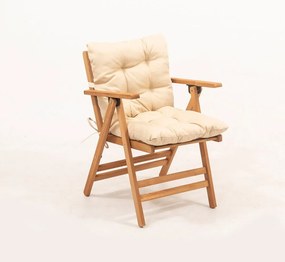 Градинско кресло от масивно дърво в кремаво-естествен цвят – Floriane Garden