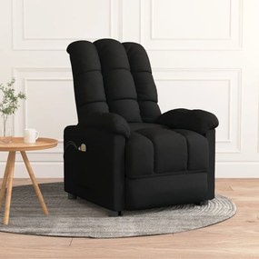 3073760 vidaXL Електрически масажен стол, черен, текстил