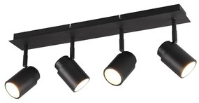 Матово черен метален прожектор 19x52 cm Angelo - Trio