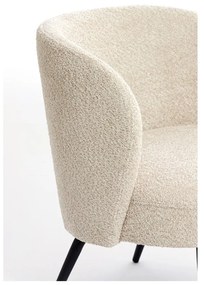 Кремав фотьойл от плат букле Dieyda - Light &amp; Living