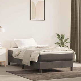 347749 vidaXL Матрак за легло с покет пружини тъмносив 100x200x20 см кадифе