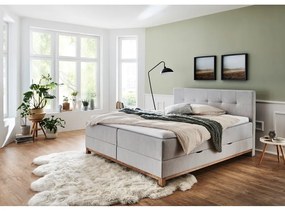 Светлосиво боксспринг легло със склад 180x200 cm Catania - Meise Möbel