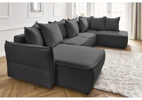 Тъмносив ъглов разтегателен диван (десен ъгъл) Leon - Bobochic Paris