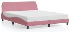 373217 vidaXL Рамка за легло с табла Dover, розова, 160x200 см, кадифе