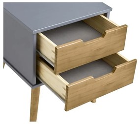 Сиво-кафяво нощно шкафче, изработено от масивна борова дървесина Baku - Marckeric