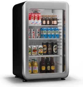 Klarstein Audrey Evo охладител за напитки, Ретро дизайн, стъклена врата, 93 L, EEK C