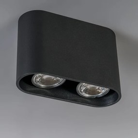 Модерен повърхностно монтиран прожектор черен 2-светлини GU10 50mm - Ronda