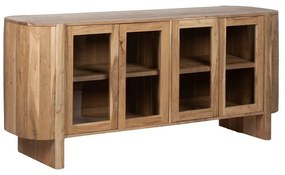 Витрина от масивна акация в естествен цвят 180x80x40 cm Creel – Ixia