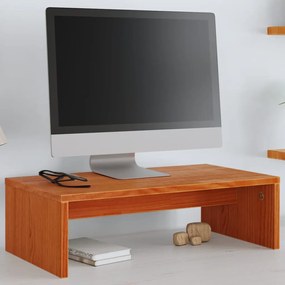847164 vidaXL Поставка за монитор, восъчнокафява, 50x27x15 см, бор масив