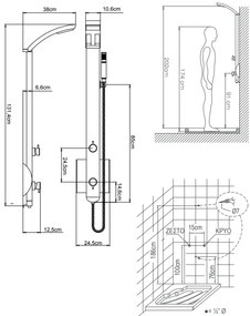 Душ колона IDEA with mixer Black Matt