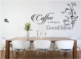 Кухненски стикер за стена с текст Кафето винаги е добра идея 50 x 100 cm