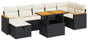 3328120 vidaXL Градински комплект с възглавници, 5 части, черен полиратан
