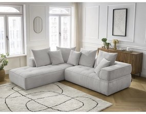 Светлосив шенилов ъглов диван (ляв ъгъл/L форма) Whesley – Bobochic Paris