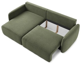 Зелен разтегателен ъглов диван с място за съхранение (ляв ъгъл) Kalena – Makamii