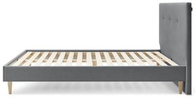 Сиво тапицирано двойно легло с решетка 180x200 cm Tory - Bobochic Paris