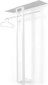 Бяла стоманена стенна закачалка с рафт 100 cm Luno Large – Spinder Design