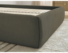 Тъмнозелено двойно легло 180x200 cm тапицирано с място за съхранение/без табла с включена подматрачна рамка Inera – Bobochic Paris