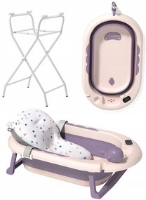 Сгъваема бебешка вана VAIANA PREMIUM с възглавница и стойка - повече цветове лилаво