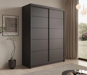 Гардероб Naldo 150 с плъзгащи врати - Черен