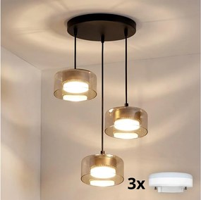 Brilagi - LED Полилей на кабел AURA LUX 3xGX53/30W/230V черен/златен