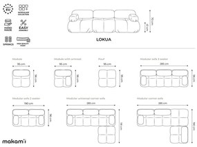Оранжев кадифен модул за диван (среден модул) Lokua – Makamii