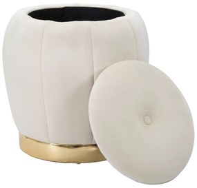 Табуретка от кремаво кадифе Paris - Mauro Ferretti