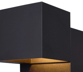 Модерен стенен аплик черен 2-светлинен - Transfer Double