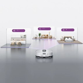 Прахосмукачка робот Eureka J15 Ultra, 19000 Pa, 3 л, Автономия 150 мин, Lidar + RGB камера, FlexiRazor, Гласов контрол, Бял