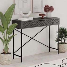 Конзола Heaton от метал и меламин в антрацитен цвят 110x35,6x90см.